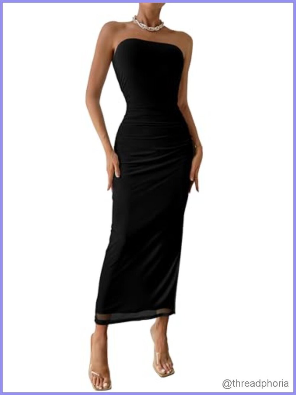 Strapless Bodycon Maxi Dress Sleeveless Fitted Club Night Out Dress